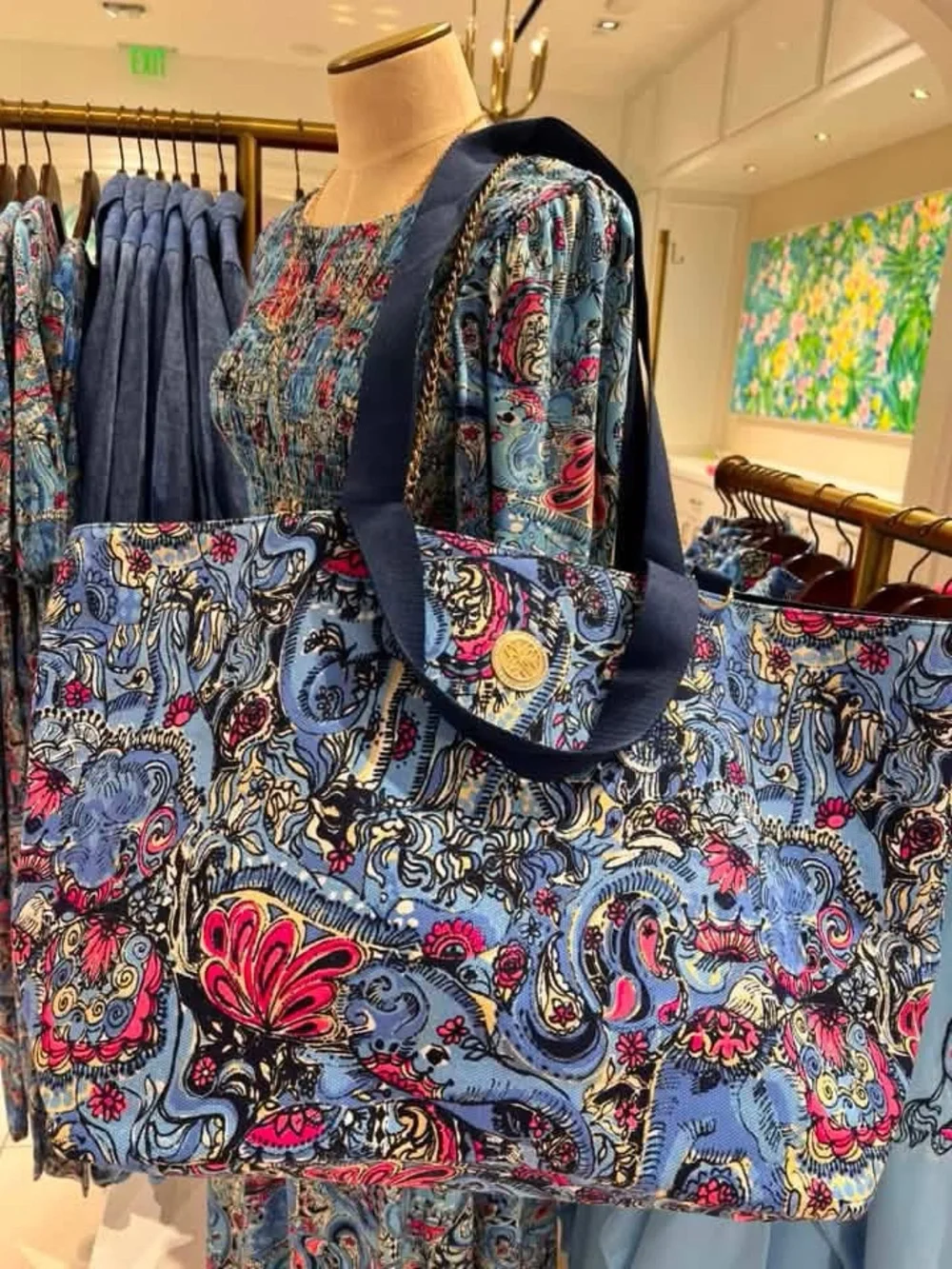 NWT Lilly Pulitzer Canvas Tote in Paisley Parade